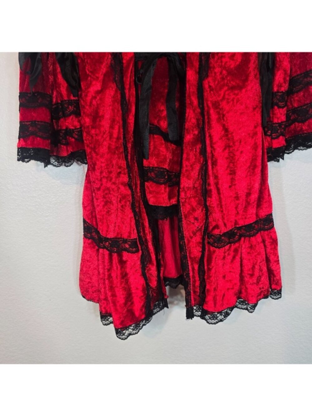 Strangeling Red Riding Hood Costume Dress Youth Large Velvet Gothic Cosplay - Picture 5 of 10